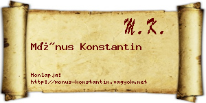 Mónus Konstantin névjegykártya